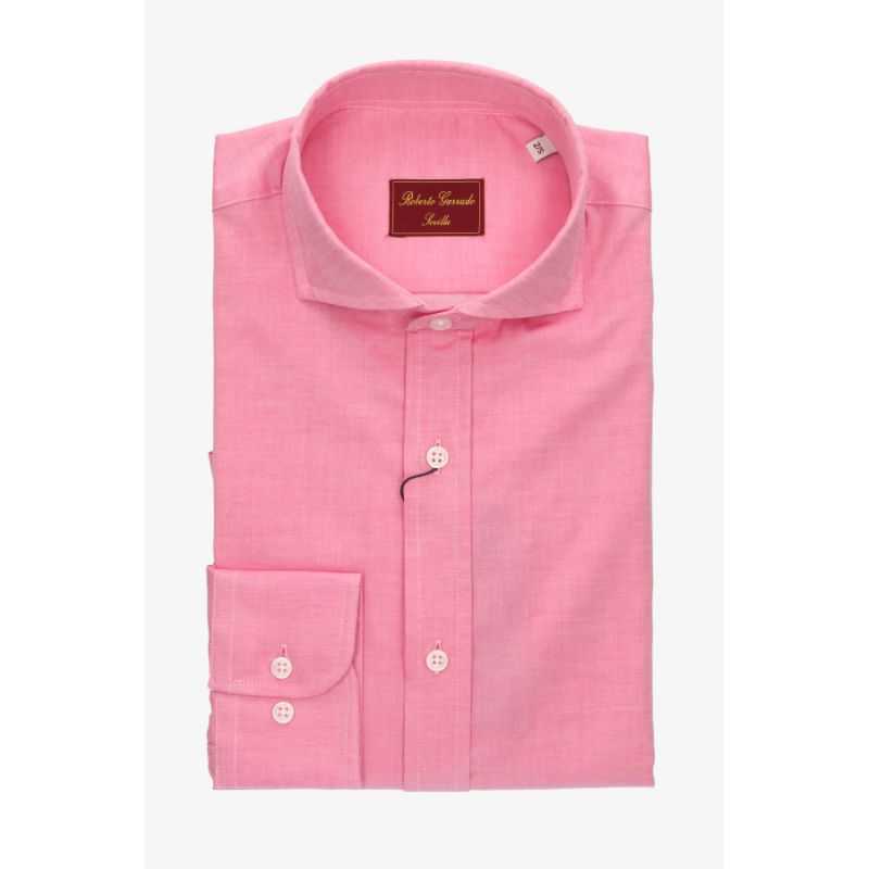 Chemise unie rose