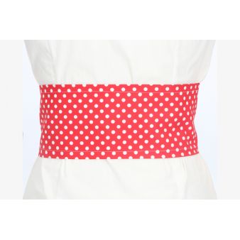 Fajín rouge à grands pois blancs