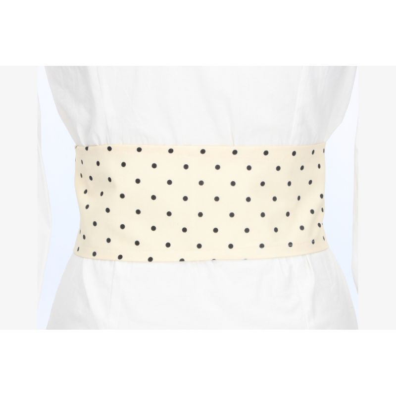 Fajín beige lunar pequeño negro