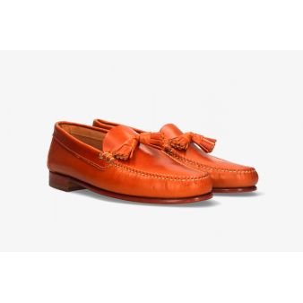 Mocassin à glands en cuir naturel