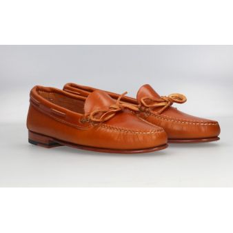 Mocassin à nœud en cuir naturel