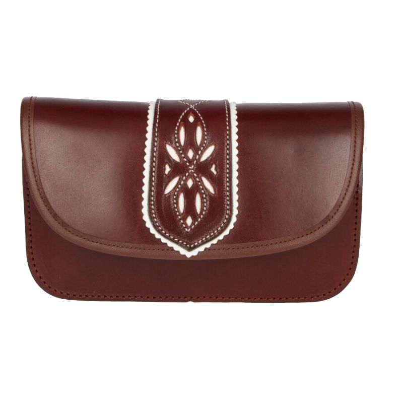 Pilgrimage leather pouch punched band Valverde del Camino