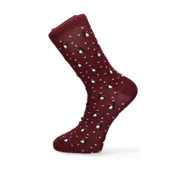 Chaussette pingouins bordeaux
