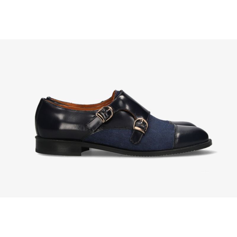 Copete dos hebillas antik azul-espiga azul