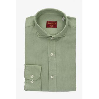 Chemise unie vert clair col...