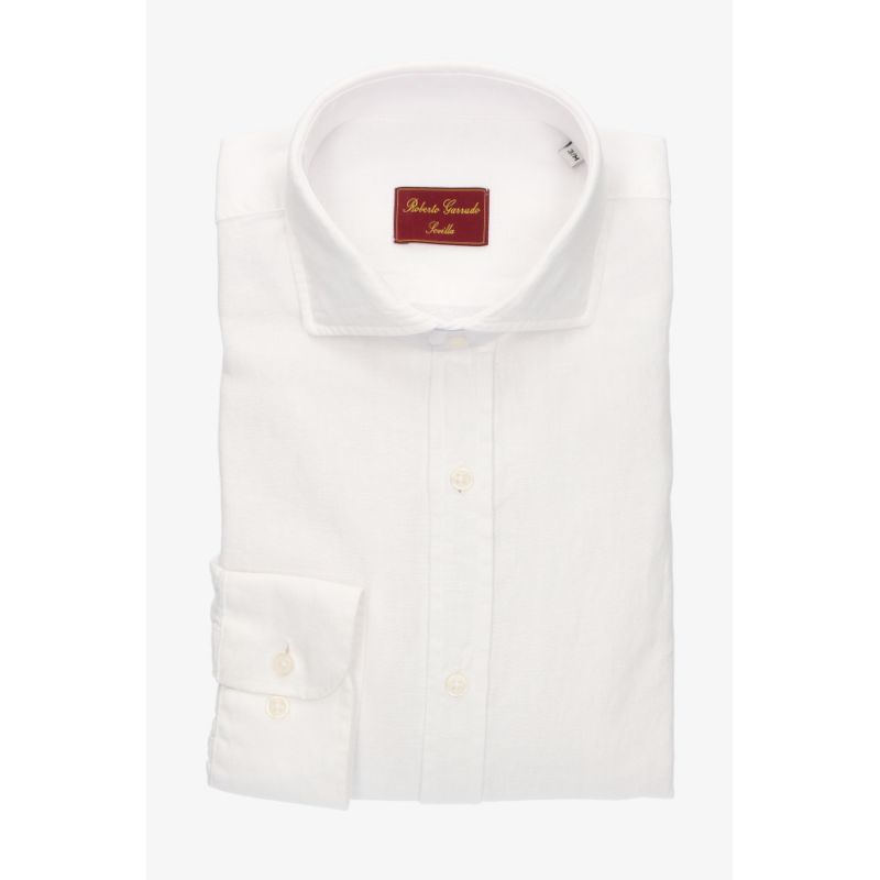 Camisa lisa blanca cuello vestir