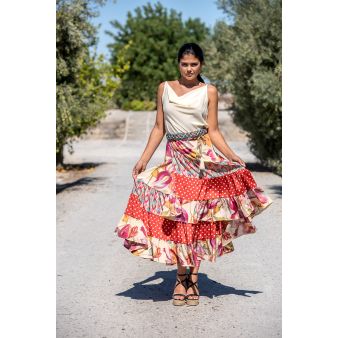 Falda pareo roja