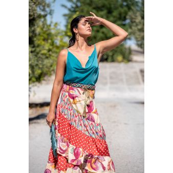 Falda pareo roja