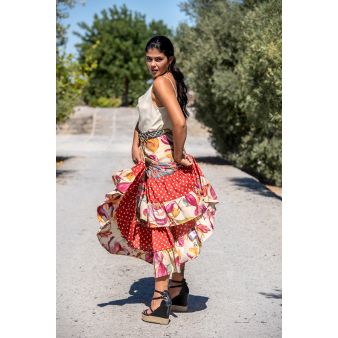 Falda pareo roja