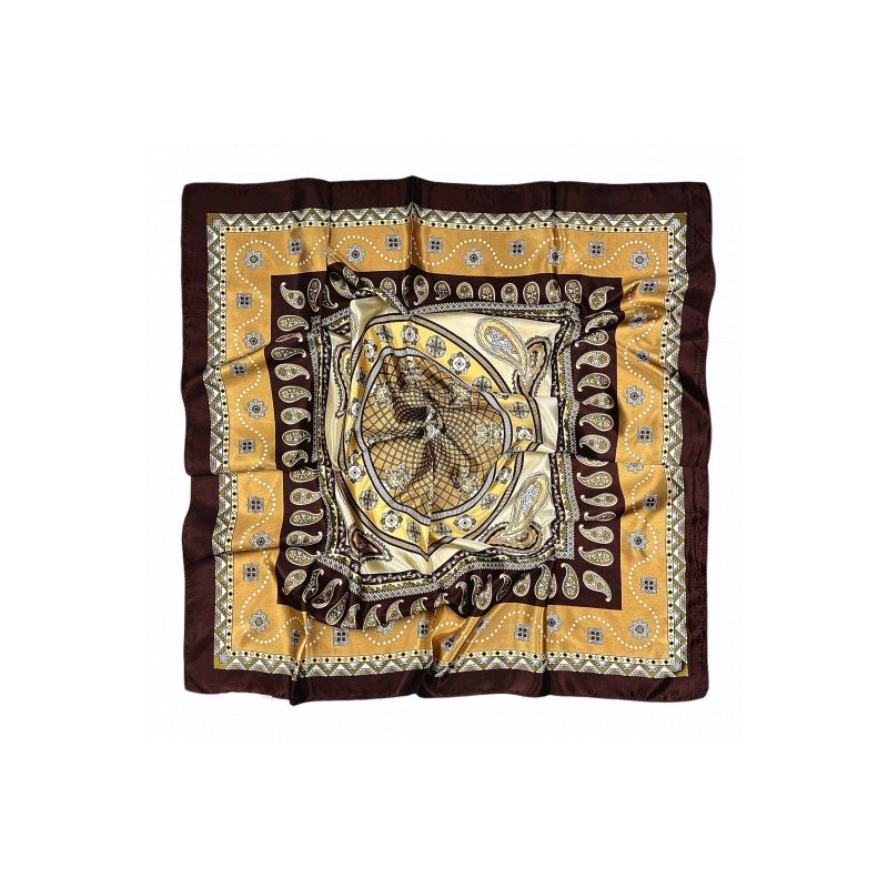 Foulard avec motifs en ocre et noir