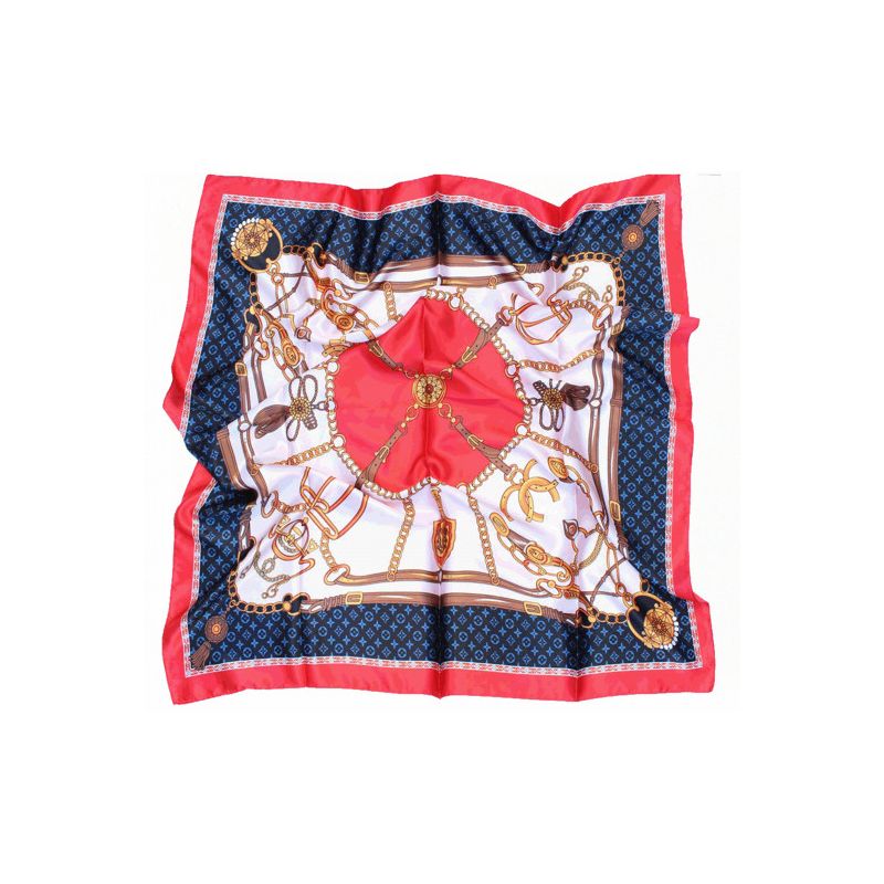 Foulard avec motifs marins et rouges