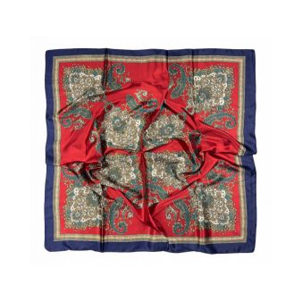 Foulard rouge avec bord marine