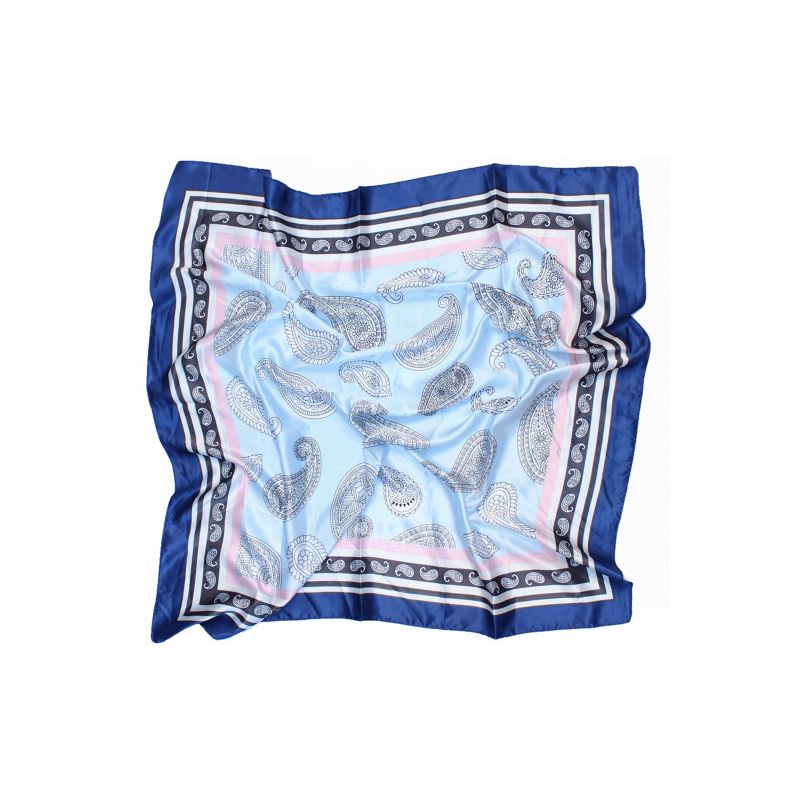 Pañuelo filo azul cachemire rosa