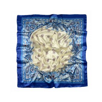 Foulard bleu avec motifs...
