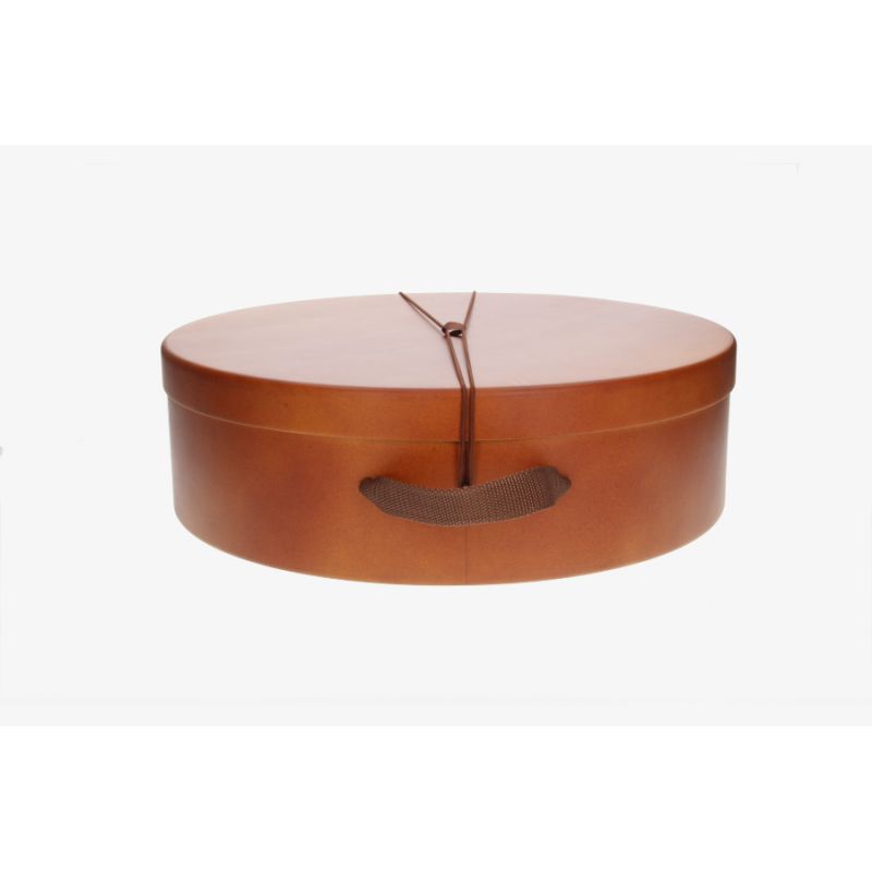 Boîte à chapeaux couleur noisette