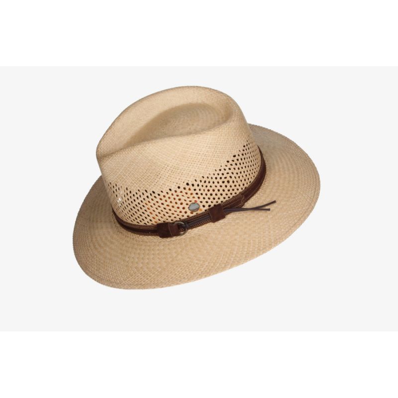 Chapeau australien Panama en maille couleur pierre