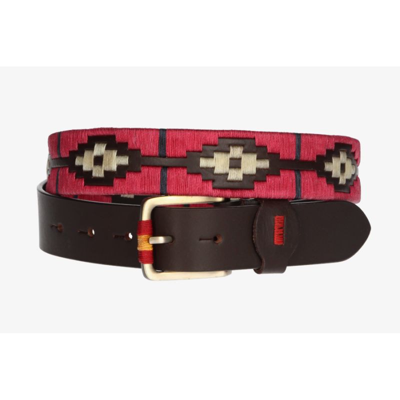 Cinturón argentino rojo y beige
