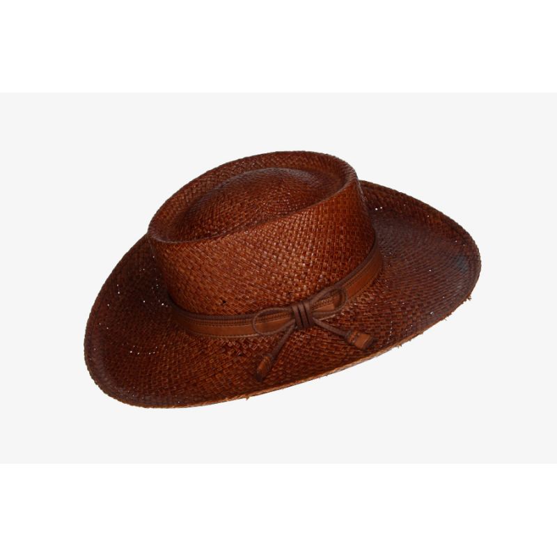 Sombrero gambler caramelo Iraca cinta Werner