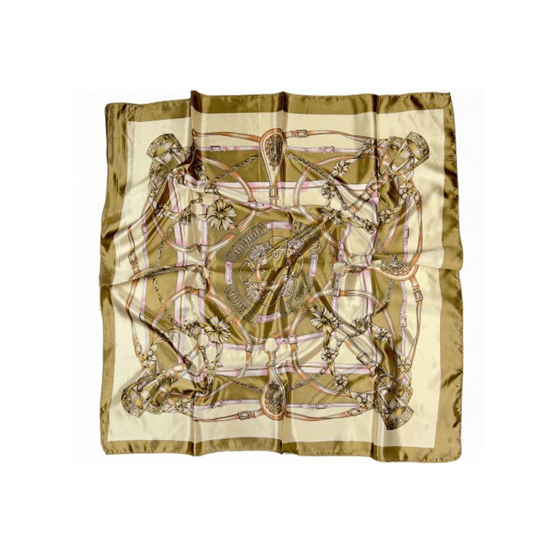 Foulard à motifs de chaînes beige/rose
