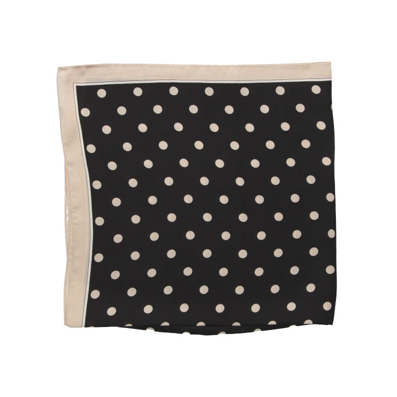Pañuelo lunares negro filo beige