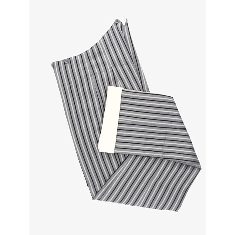 Pantalon court sans doublure avec large rayure grise