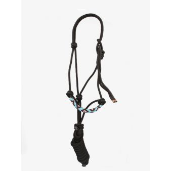 Licou en corde avec longe noire