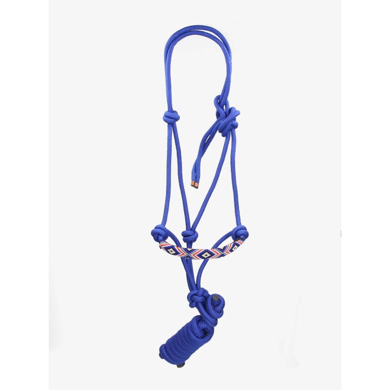 Cabezada de cuerda con ramal azul