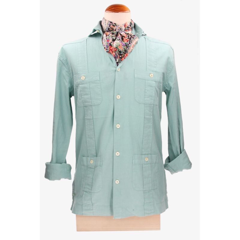 Camisa Cubana aguamarina