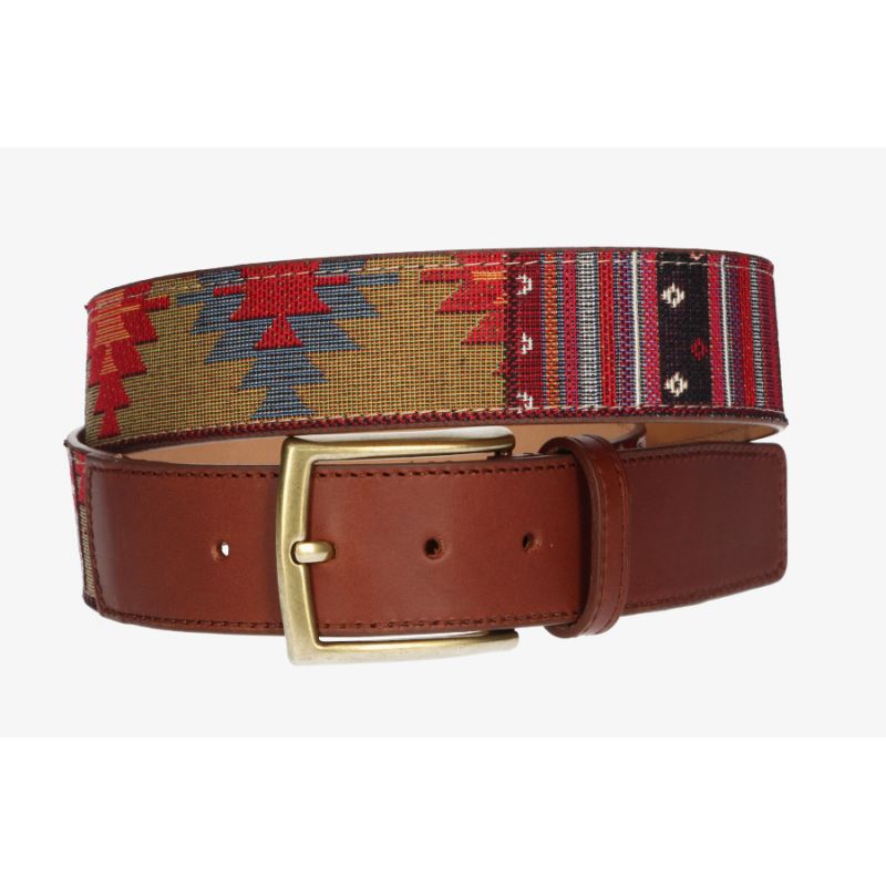 Ceinture ethnique aztèque bordeaux