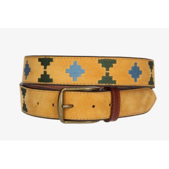 Ceinture ethnique en daim couleur albâtre