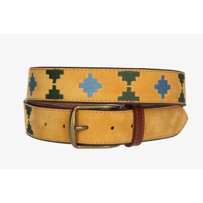 Ceinture ethnique en daim couleur albâtre
