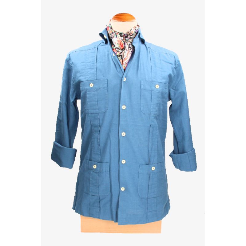 Camisa Cubana azulon