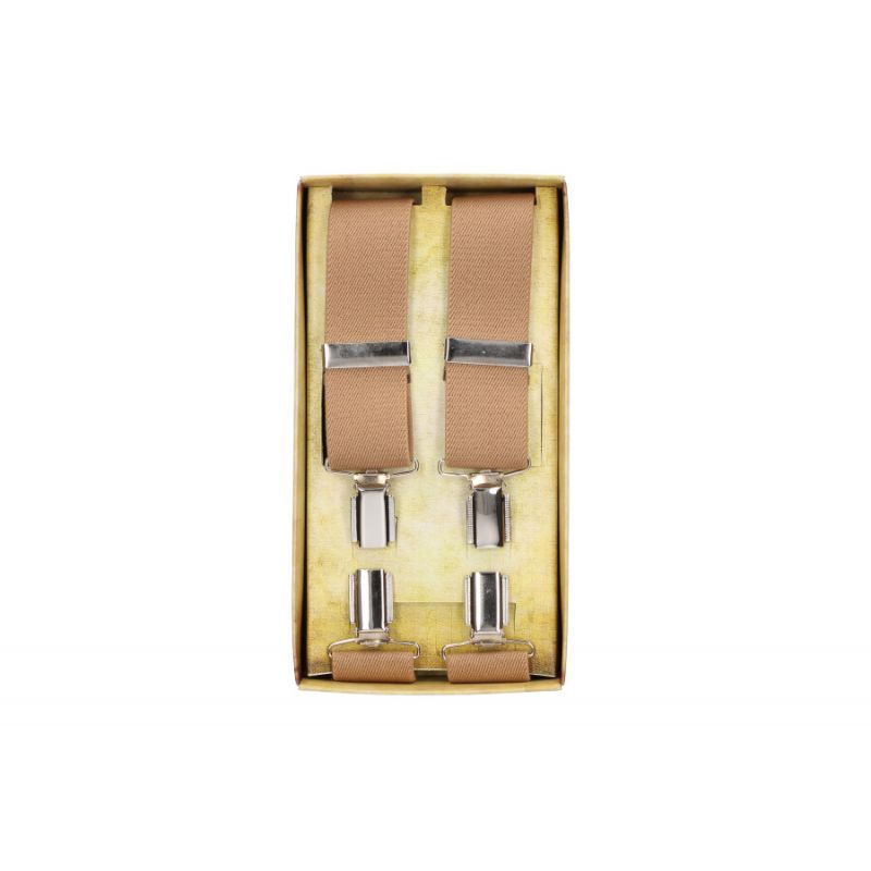 Bretelles de costume unies beige