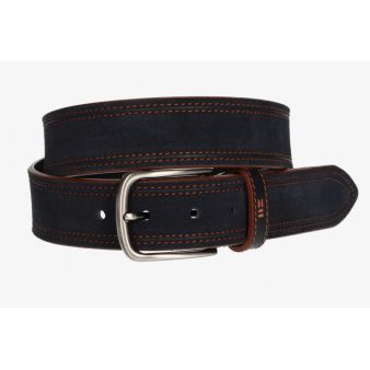 Ceinture en daim bleu marine avec coutures