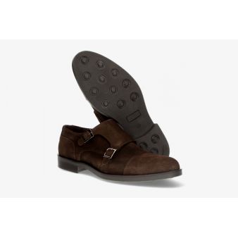 Chaussure double boucle à marron