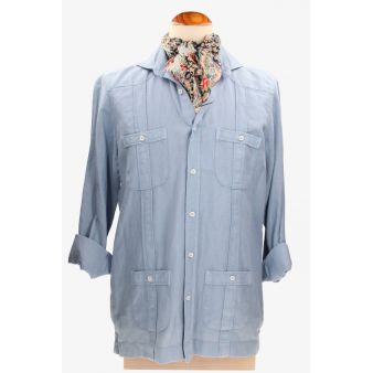 Chemise cubaine bleue roi