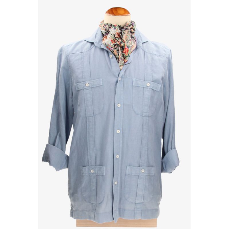 Camisa Cubana Azul claro