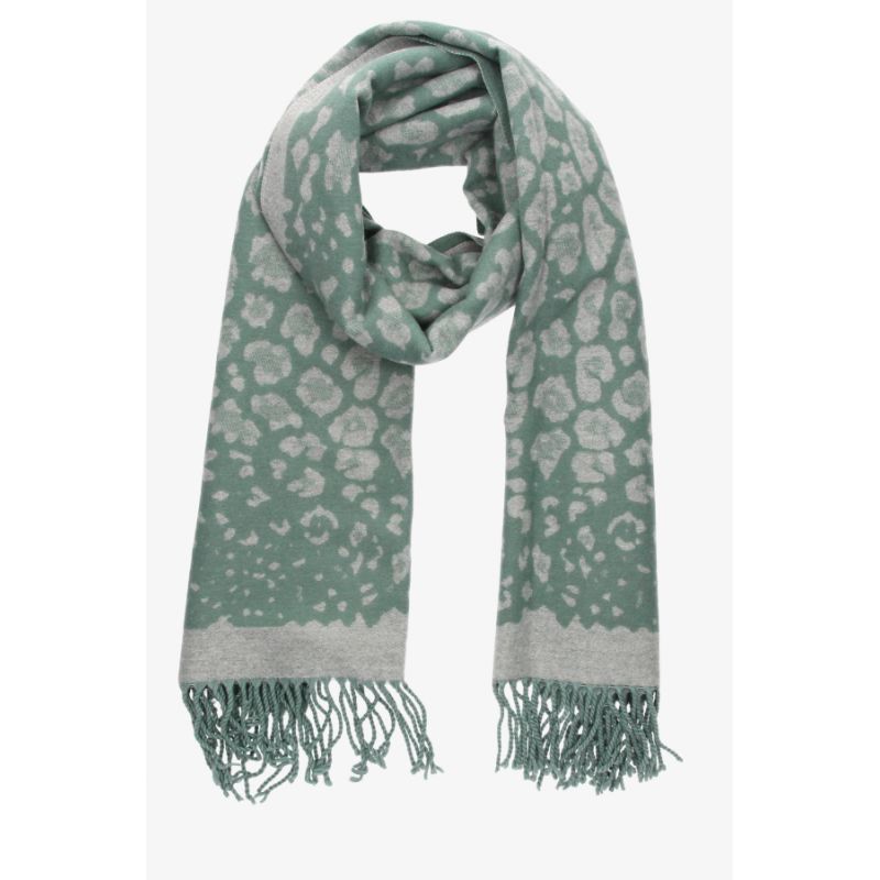 Bufanda reversible animal print verde