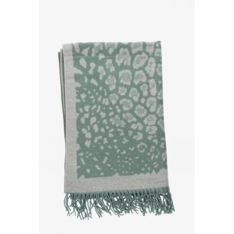 Bufanda reversible animal print verde