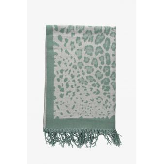 Bufanda reversible animal print verde