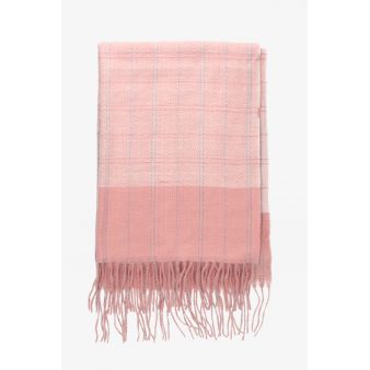 Bufanda cuadros finos rosa