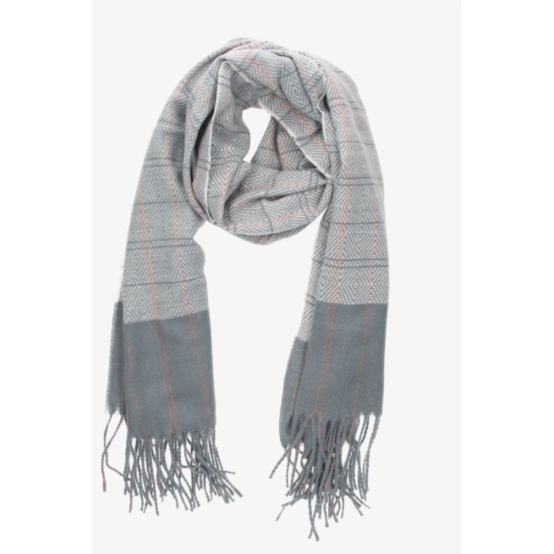 Bufanda cuadros finos gris