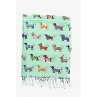 Foulard flecos perros verde claro