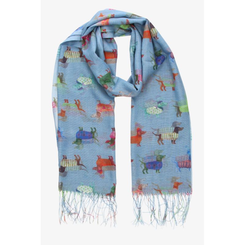 Foulard flecos perros azulina