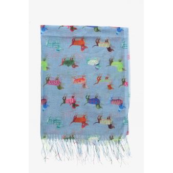 Foulard flecos perros azulina