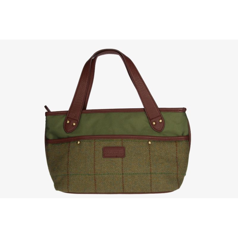Bolso de mano cuadros verde pino