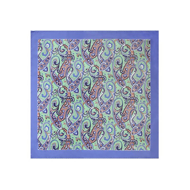 Foulard bleu azur avec fond de poissons