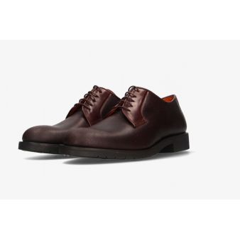 Blucher de couro marrom liso Valverde del Camino