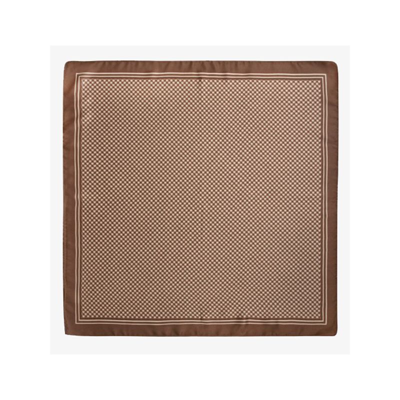 Foulard pied-de-poule marron