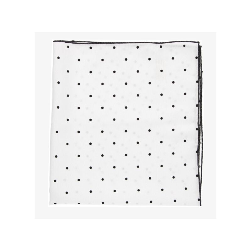 Pañuelo cuello blanco lunar negro